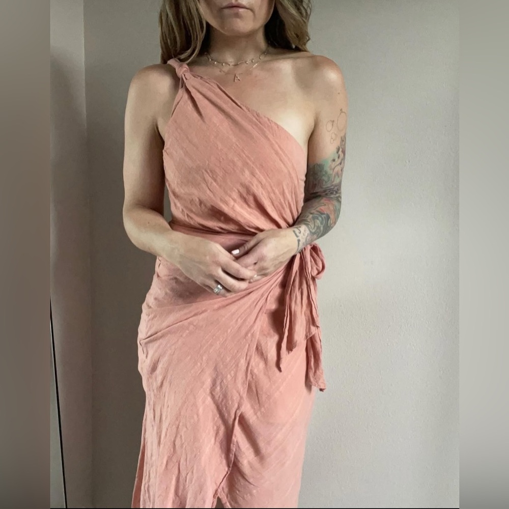 Hello Molly Elegant Peach Wrap Dress